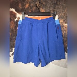 Birddogs Sky Blue and Navy Shorts with Orange Logo